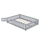 preview thumbnail 62 of 79, Modern Floor Bed with Safety Guardrails and Door, Suitable for Kids