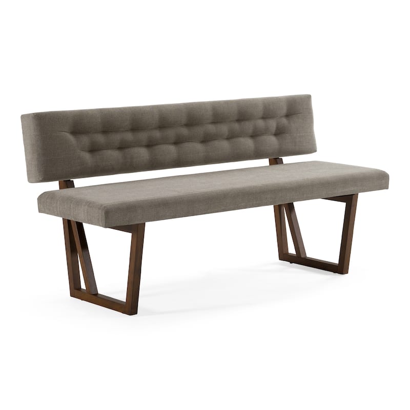 Modrest Jordan Modern Grey & Walnut Dining Bench
