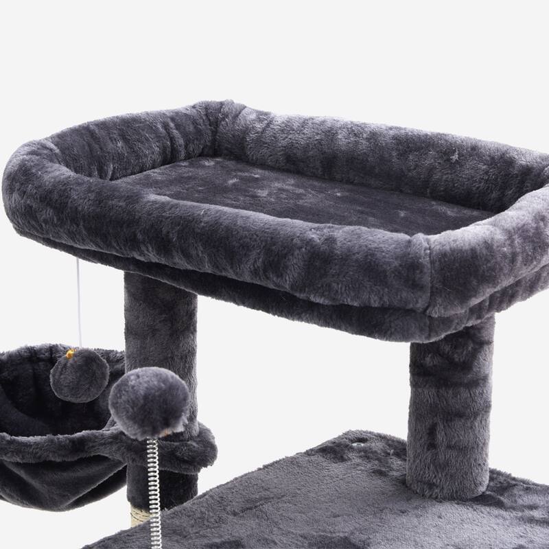 73" Multi-Level Cat Tree Tower with Condos, Hammock & Scratching Posts - Sturdy Cat Furniture for Large Cats
