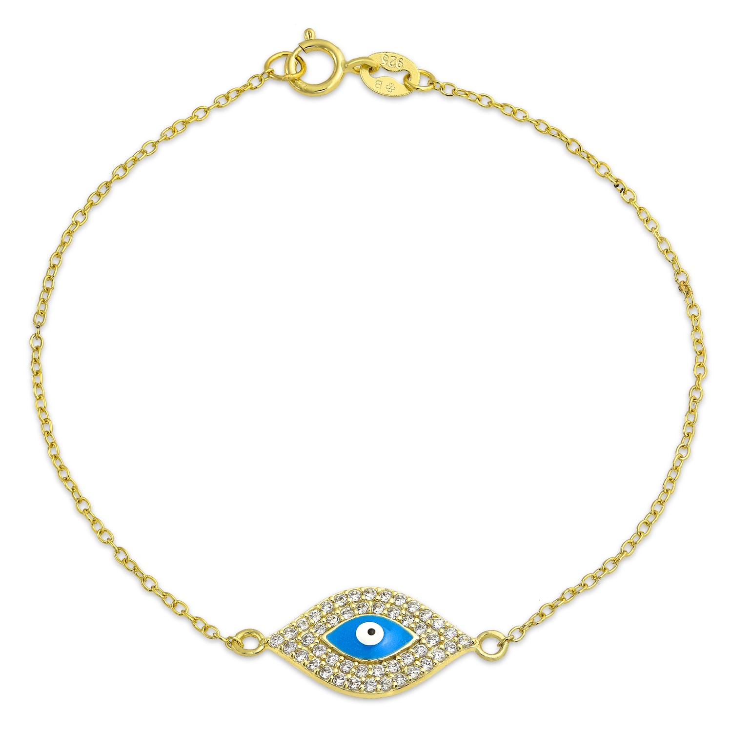 Women Charm CZ Crystal Rhinestone Plated Hamsa Adjustable Bracelet Jewelry