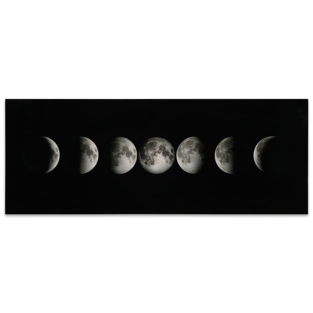 "Moon" Frameless Free Floating Tempered Glass Panel Graphic Wall Art