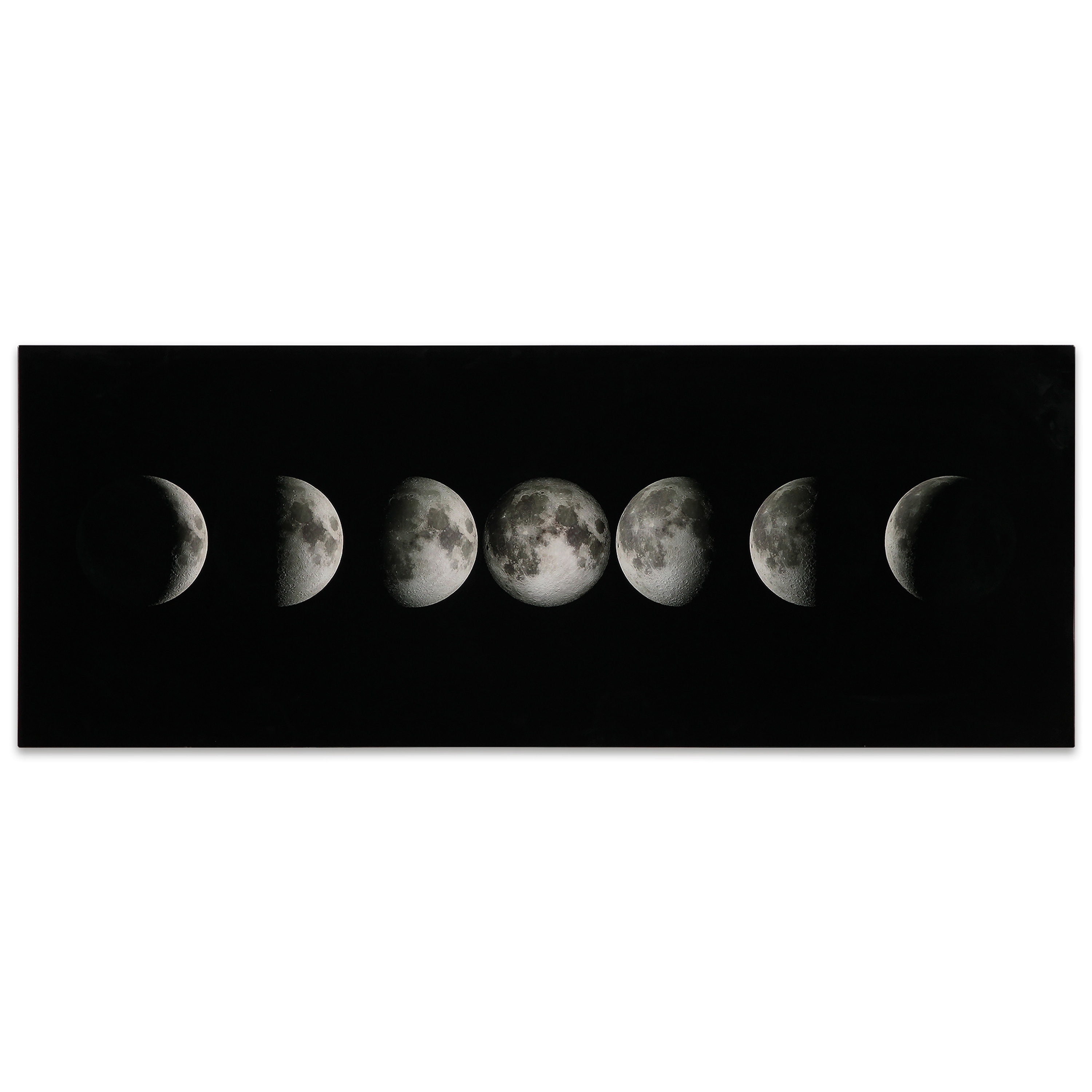 "Moon" Frameless Free Floating Tempered Glass Panel Graphic Wall Art