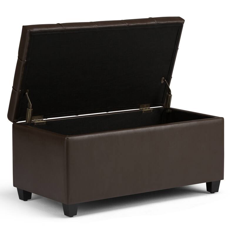 WYNDENHALL Marlowe 34 inch Wide Transitional Rectangle Storage Ottoman