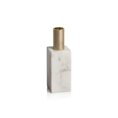Malakai Rectangular Marble Candle Holders, Set of 2