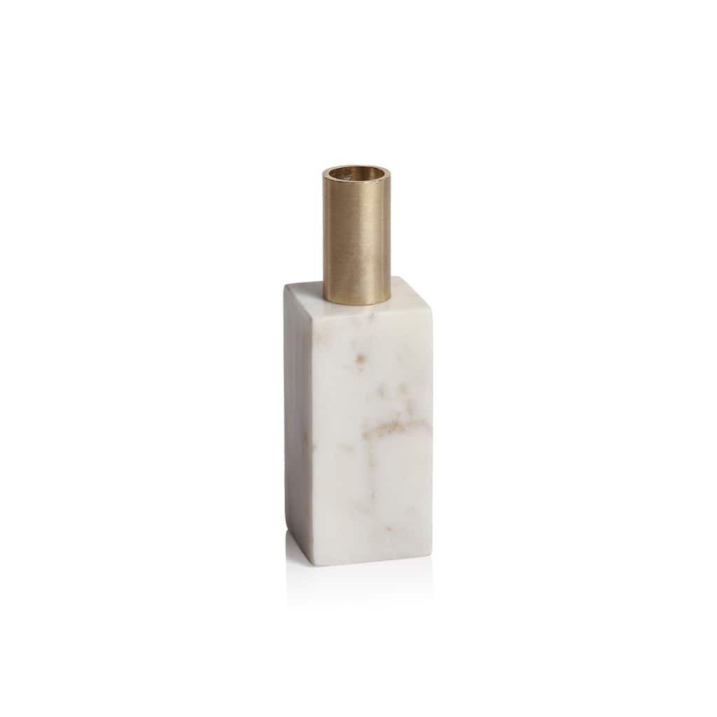Malakai Rectangular Marble Candle Holders, Set of 2