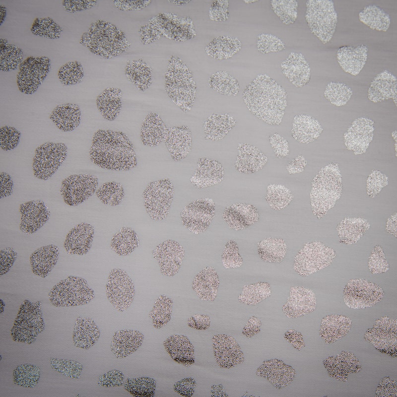 Rizzy Home Ink Dot Cotton Fitted Cribsheet - 28" X 52" - Silver