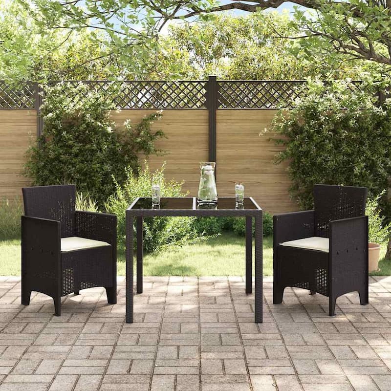 vidaXL Garden Chair 2/4 pcs Anthracite/Brown/White 53 x 49 x 85 cm PP - 53 x 49 x 85 cm