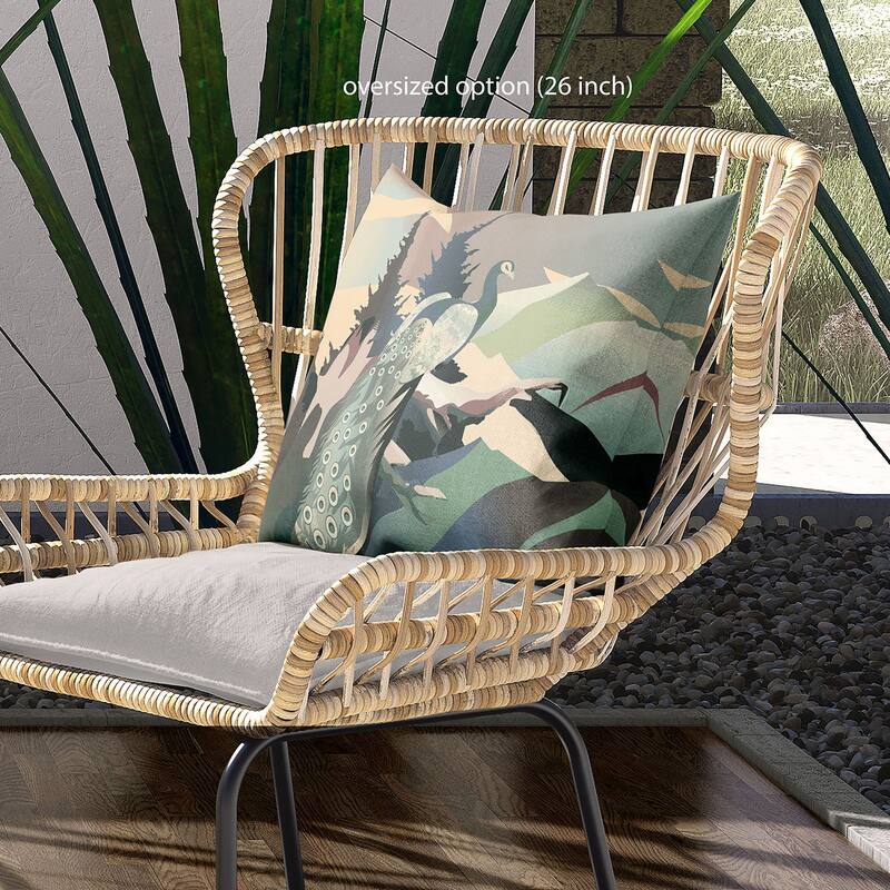 Amrita Sen Mountain Peaock Indoor Outdoor Pillow Zip