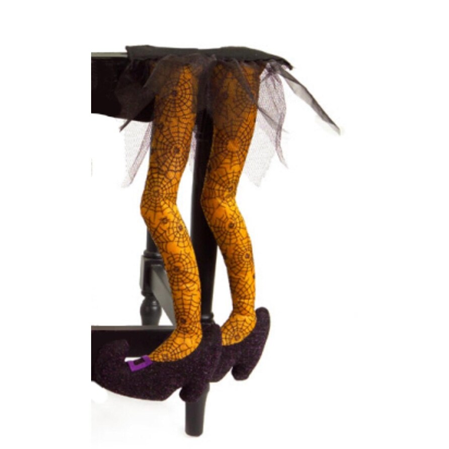 Shop 18 5 Orange And Black Spiderweb Wicked Witch Legs Halloween