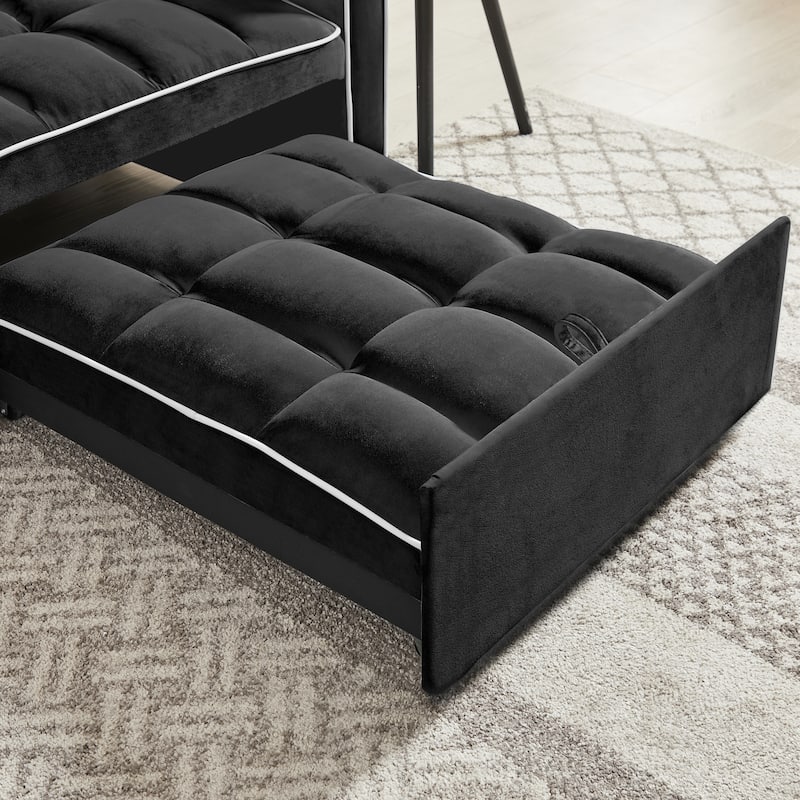 Three-in-One Folding Sofa Chair Bed with Adjustable Back - 33.85 x 35.43 x 31.10