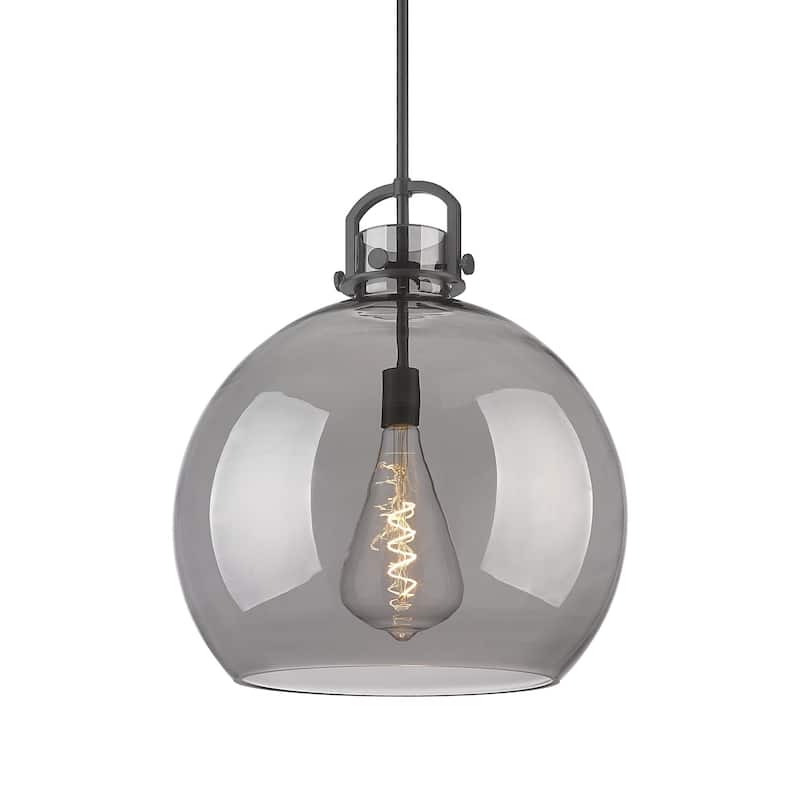 Innovations Lighting 410-1SL-23-18 Newton Sphere Pendant Newton Sphere - Matte Black / Plated Smoke