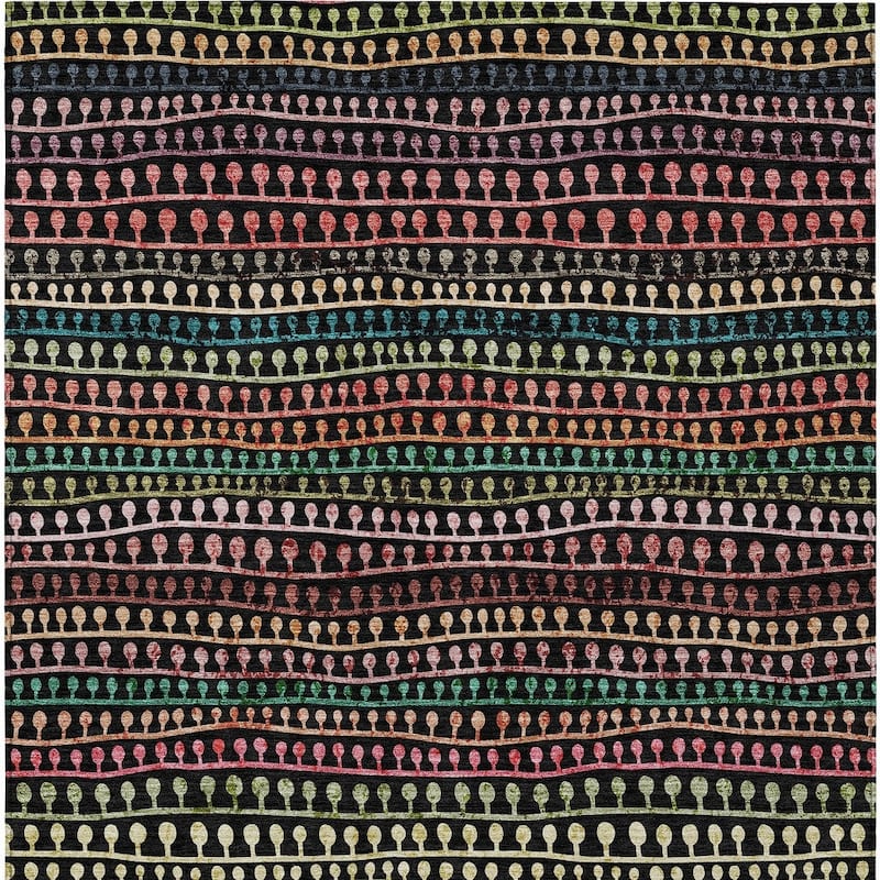 HomeRoots Striped Transitional Rectangle Outdoor Rug
