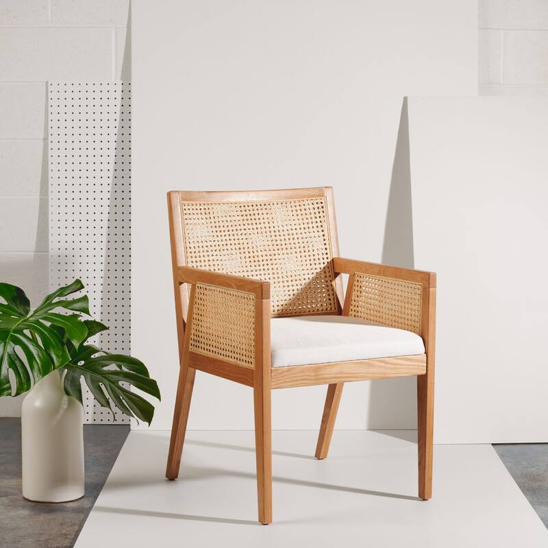 SAFAVIEH Couture Lupita Rattan Dining Chair - 21.9" W x 24.8" L x 33.9" H - 22Wx25Dx34H - Natural