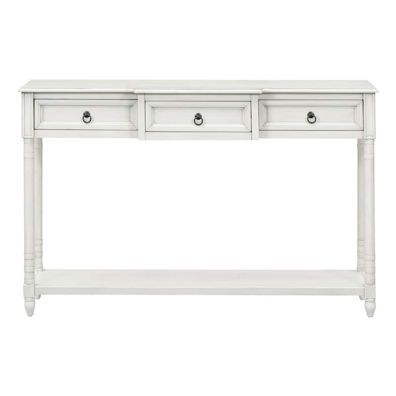Merax Console Table Sofa Table with Projecting Drawers and Shelf for Entryway
