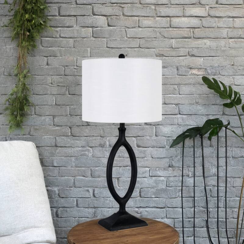 Polyresin Table Lamp - Black Cast Iron, 33" (Set of 2)