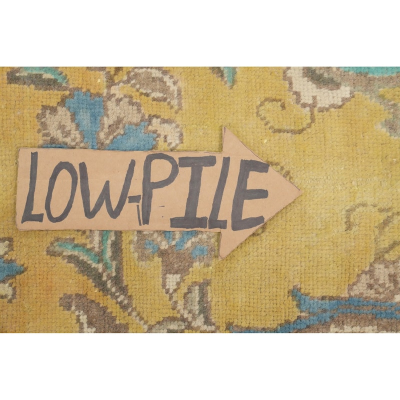 Hand Knotted Oriental 100% Wool Carpet Traditional Floral Yellow & Gold Tabriz Area Rug - 10' 11'' X 7' 6''