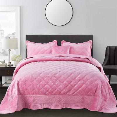 Serenta Supersoft Microplush Quilted 4 Pieces Bedspread Coverlet Set