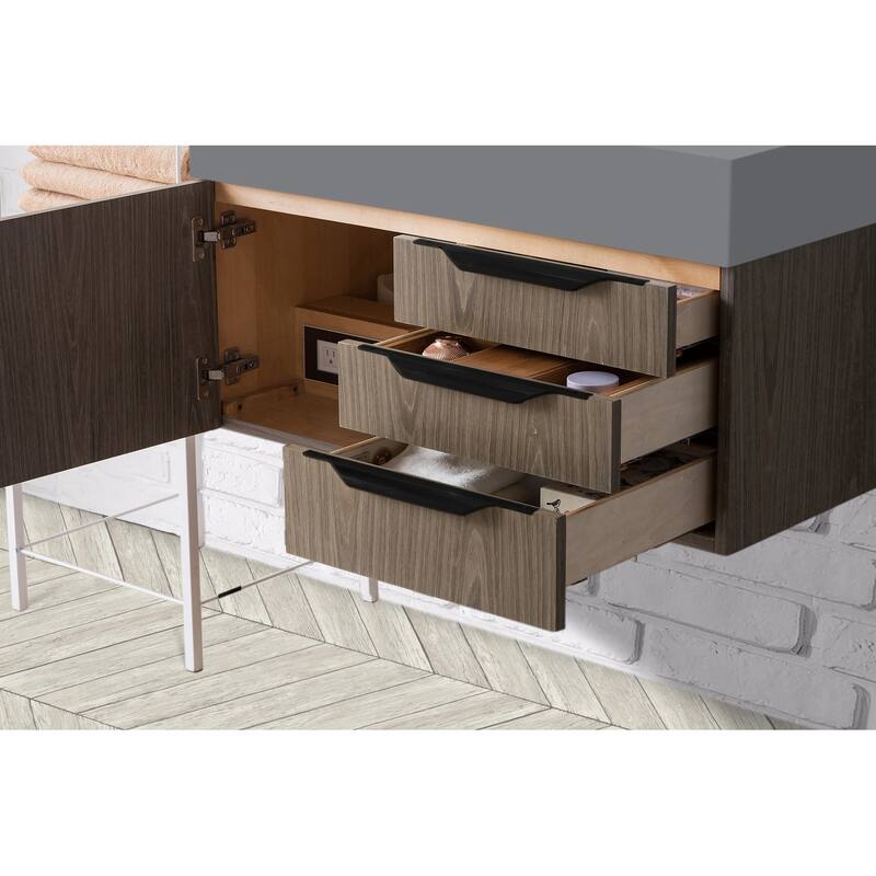 James Martin Vanities Mercer Island 36" Single Vanity, Ash Gray with Matte Black Hardware