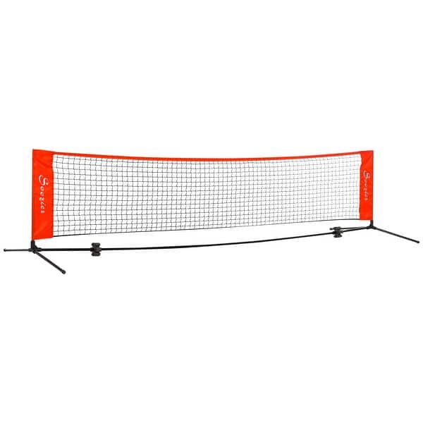 dimension image slide 2 of 5, Soozier 23 ft Portable Double Sided Soccer Training Rebounder Trainer Net for Practice with Included Storage Bag, Red