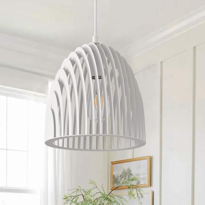 Modern 1-Light Simple Creativity Dome Metal Hollow Pendant Light for Kitchen Island