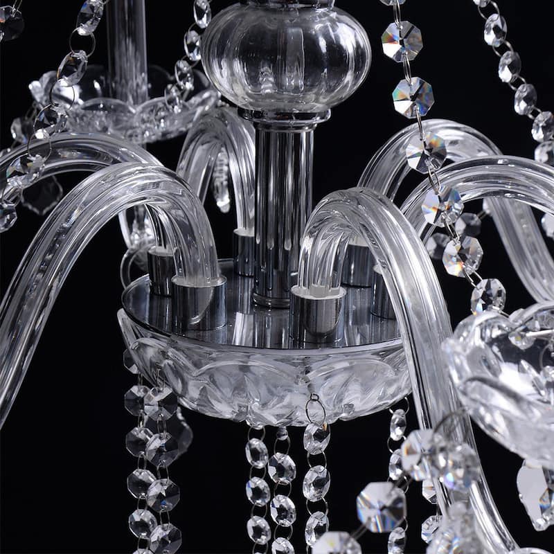 Elegant K9 Crystal Chandelier Modern 6-Light Ceiling Lamp Pendants - N/A