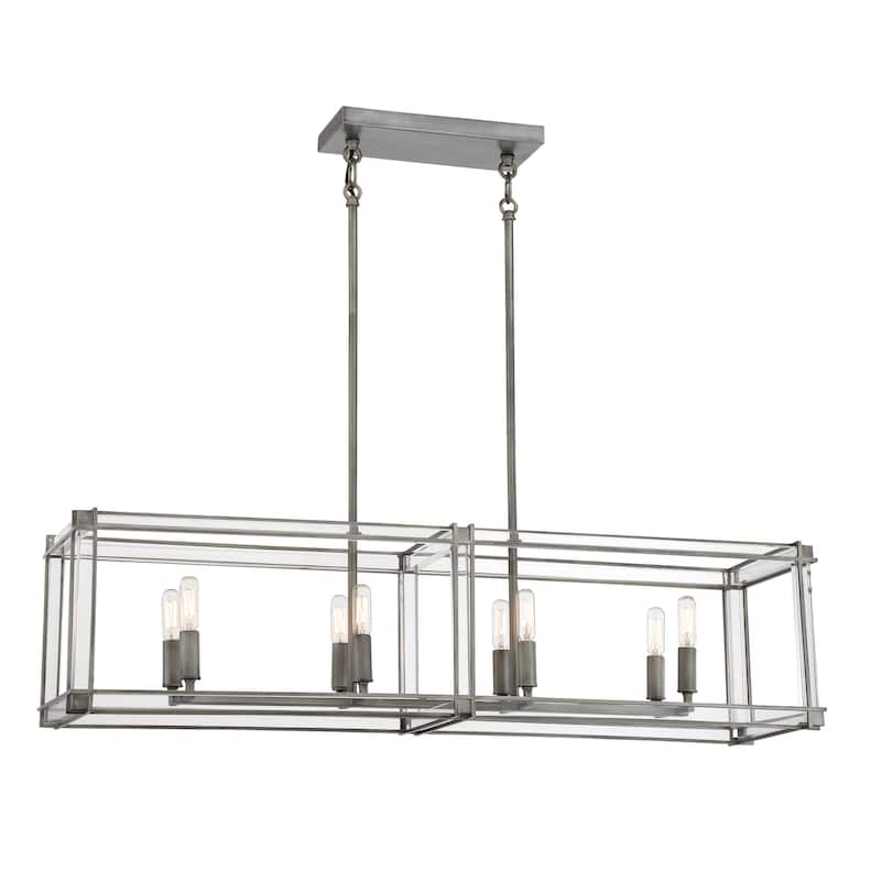Minka Lavery Langen Square 8 Light 40" Wide Linear Chandelier