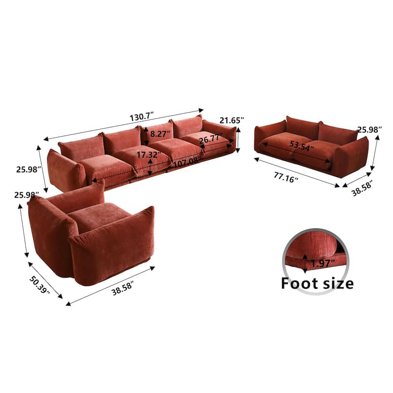 7 Pieces Modular Sectional Sofa Set for Living Room Furniture Sets