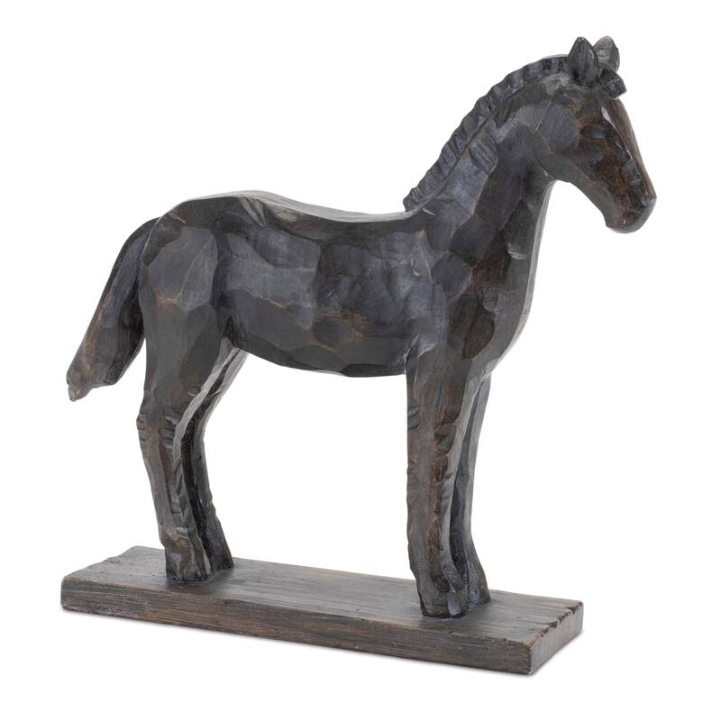 Horse on Stand Figurines - 8.5" - Set of 2