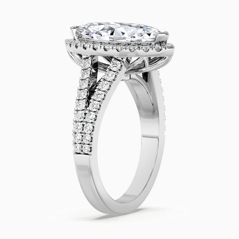 Auriya 14k Gold Marquise Lab Grown Halo Split-Shank Engagement Ring 1.00 to 5.00 ct. tw. (F-G, VS)