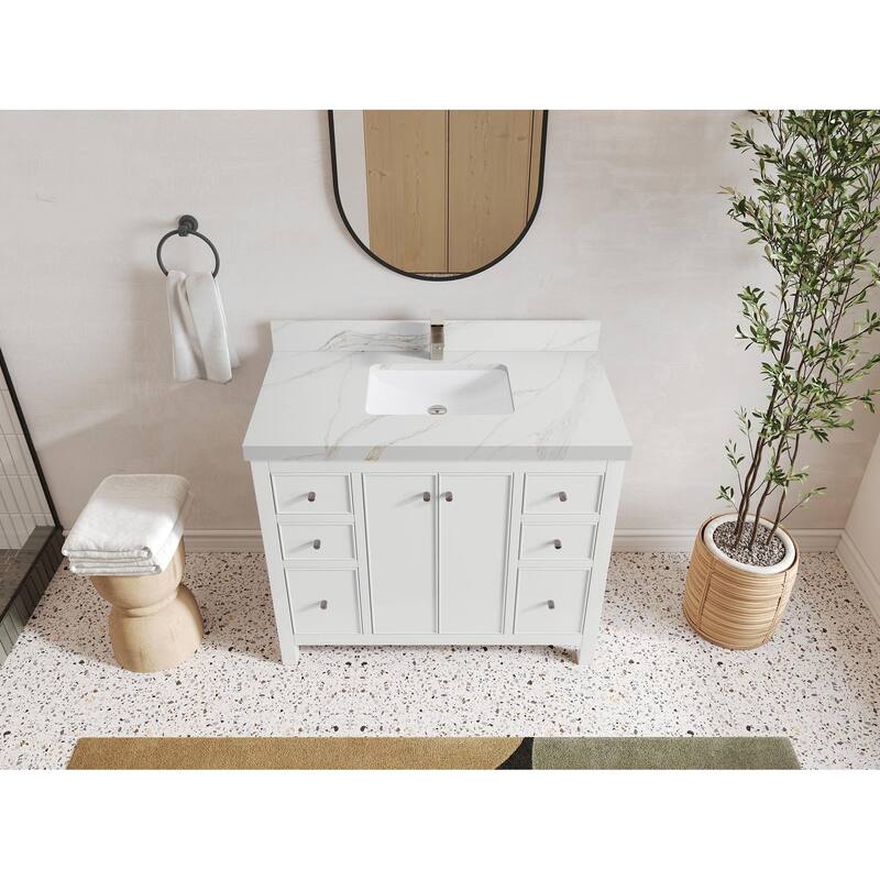Willow Collections 42 in. W x 22 in. D Chicago Single Sink Bathroom Vanity with Countertop