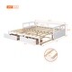 preview thumbnail 9 of 14, Twin to King Extendable Wooden Daybed with Trundle and Dual Storage Drawers, Solid Wood Frame