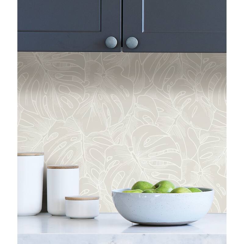Scott Living Borneo White Peel and Stick Wallpaper