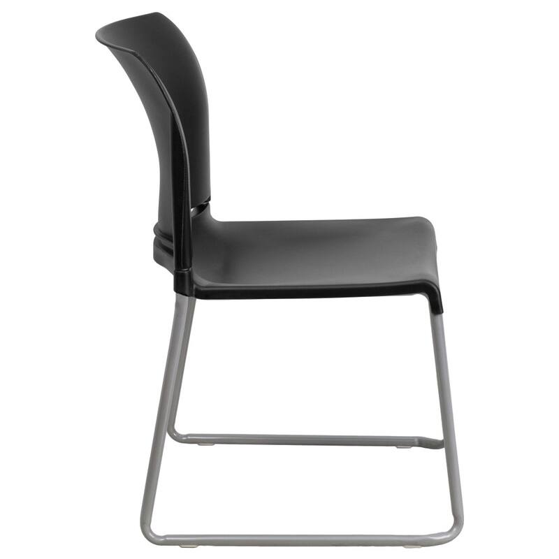 5 Pack 880 lb. Capacity Full Back Contoured Sled Base Stack Chair