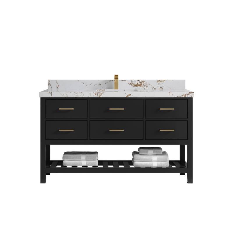 Willow Collections 60 in. W x 22 in. D Parker Single Sink Bathroom Vanity with Countertop