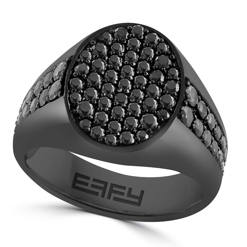 EFFY Men's 925 Sterling Silver Black Spinel Ring