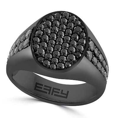EFFY Men's 925 Sterling Silver Black Spinel Ring