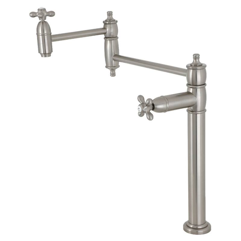 Kingston Brass KS370.AX Restoration 3 GPM Single Hole Pot Filler with - Brushed Nickel