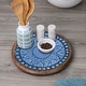 preview thumbnail 2 of 5, Mandala Round Acacia Wood Lazy Susan Turntable 14" Diameter for Serving Kitchen Organization Condiment Caddy