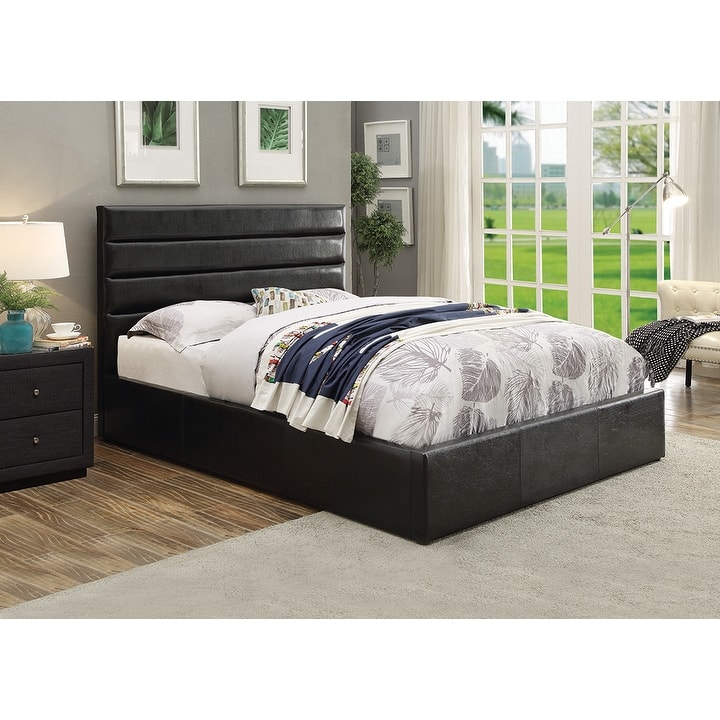 Riverbend Upholstered Storage Panel Bed Black