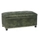 preview thumbnail 24 of 53, Adeco 35" Storage Ottoman Tufted Faux-Leather Lifted Top Bench