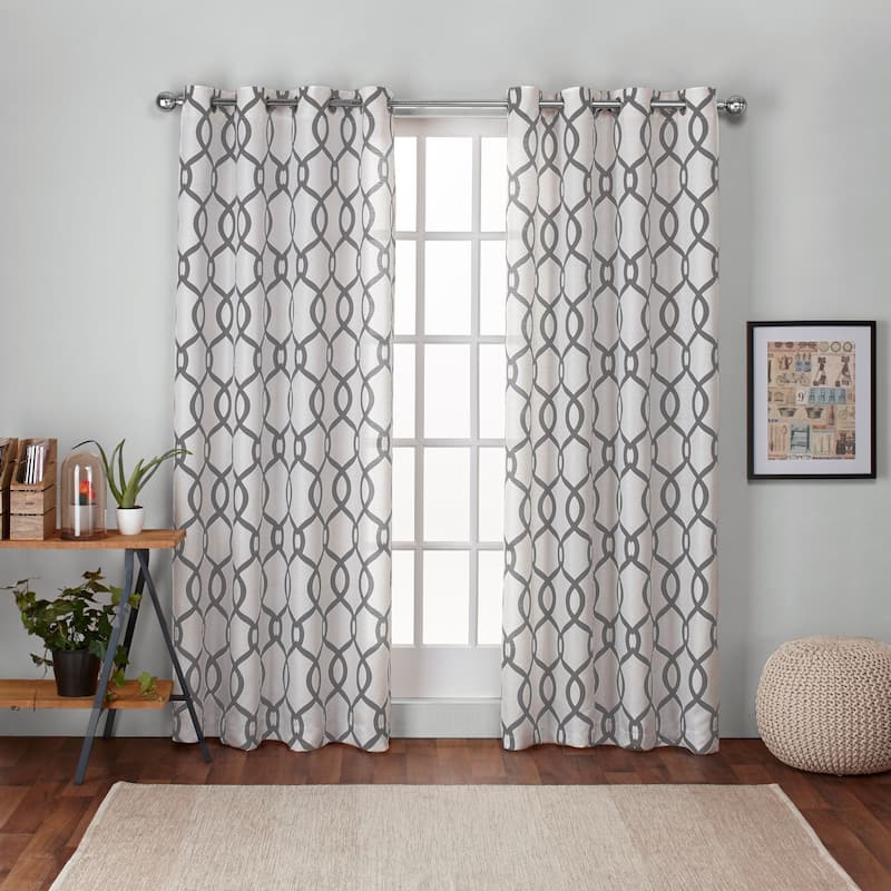 ATI Home Kochi Light Filtering Linen Blend Grommet Top Curtain Panel Pair - 54" w x 84" l - Black Pearl