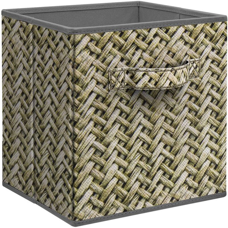Sorbus 11" Foldable Storage Cube Basket - Single Pack - 10.5" L x 10.5" W x 11" H - Woven Gray
