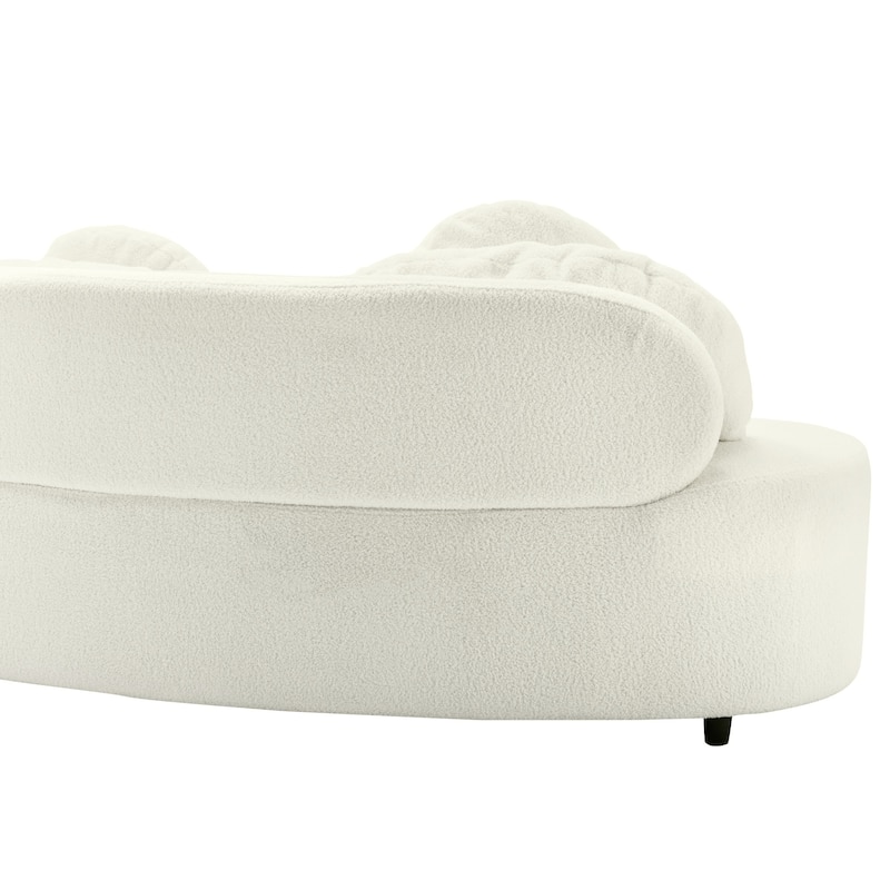 103.5" Lamb Velvet Armless Sofa with 6 Pillows and Floating Design