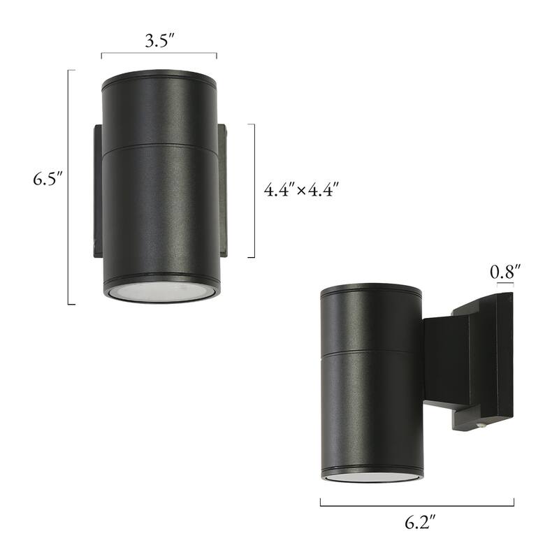 Modern Farmhouse Black 1-Light Round Wall Sconce for Residential and Commercial spaces - W 3.5" x D 6.2" x H 6.5"