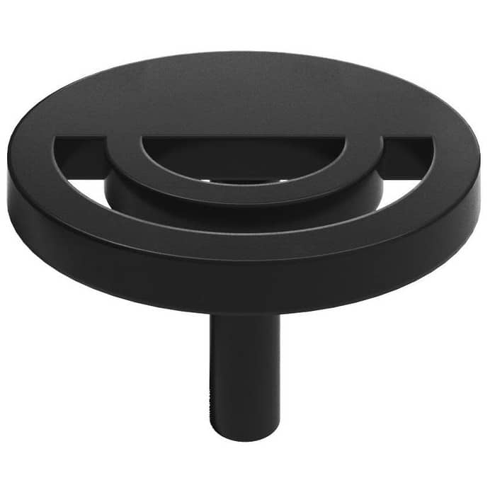 Hapny Home H22 Horizon 1-1/2" Round Modern Luxury Designer See Through - Matte Black