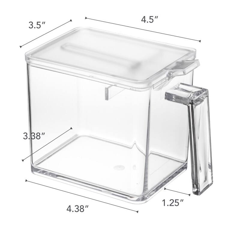 Yamazaki Home Spice Container - Two Sizes, ABS Plastic, Large, 2.75 cups, 650 milliliters - L 5.91 x W 3.54 x H 4.33 inches