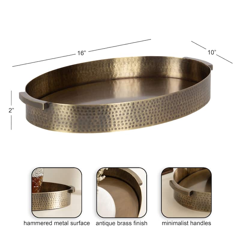 Kate and Laurel Samana Oval Metal Tray