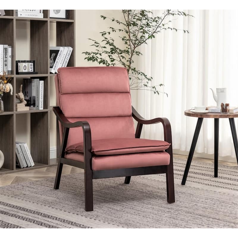 Clovis 24.8" Wide Mid-Century Modern Velvet Armchair