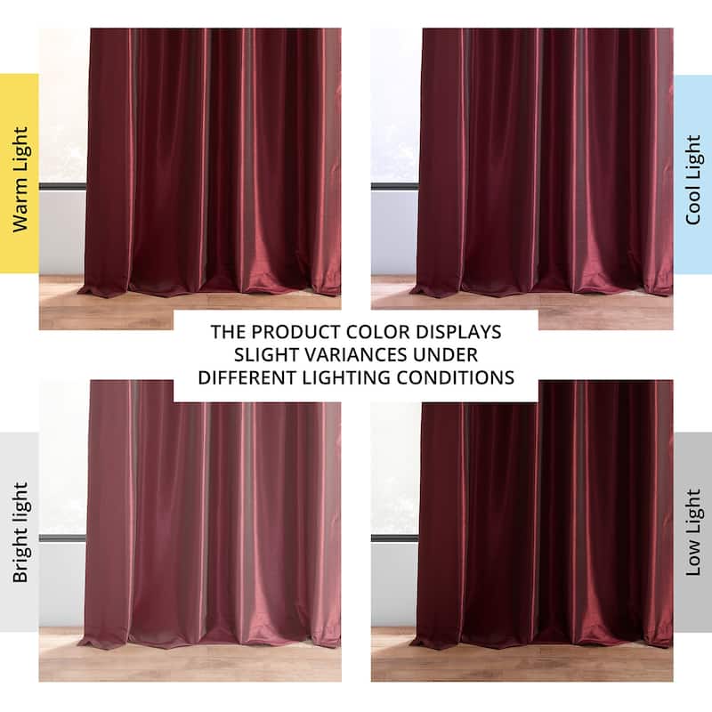 Exclusive Fabric Ruby Vintage Faux Textured Dupioni Silk Curtain (1 Panel)