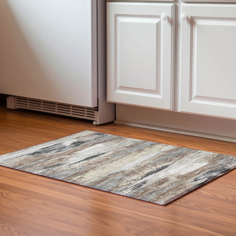 Premium Washable Super Soft Modern Casual Mayfield Rug - Taupe - 1'8" x 2'6"
